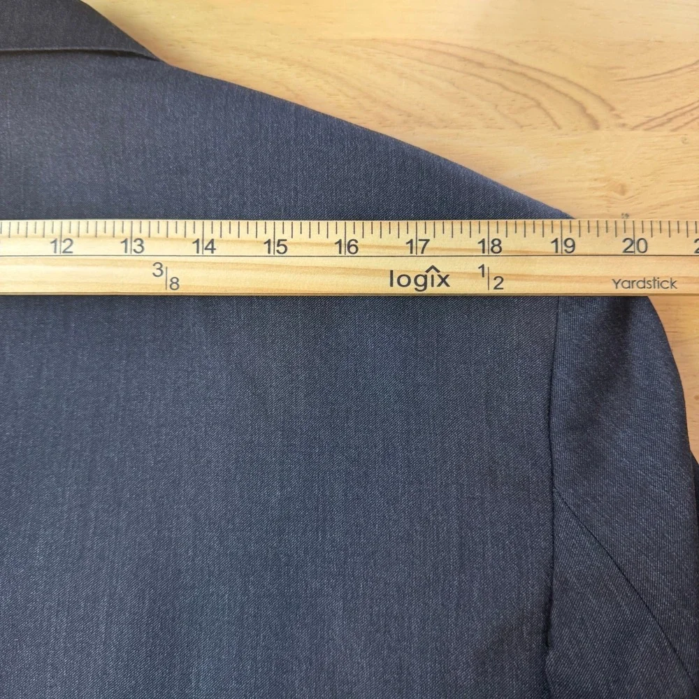 Jos. A Bank 2 Piece Suit Mens 41L 34x33 Wool Charcoal Gray Modern Flat Front